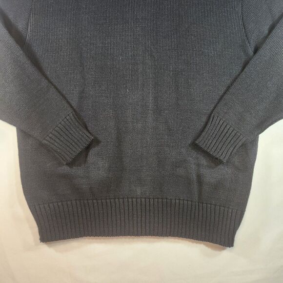 SAI Sweater Mens Sz Large Dk Navy Knit Full Zip Cardigan Grandpa Core A+ School - Picture 10 of 16